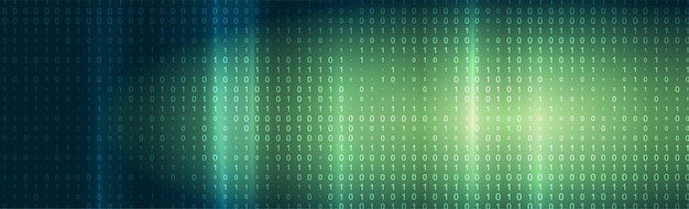 Fondo abstracto tecnológico brillante con código binario