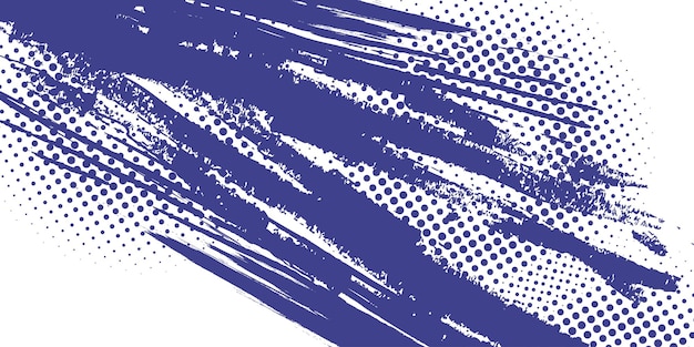 Fondo abstracto con textura de pincel azul y blanco y efecto de medio tono Fondo deportivo grunge para elementos de diseño de pancartas o carteles