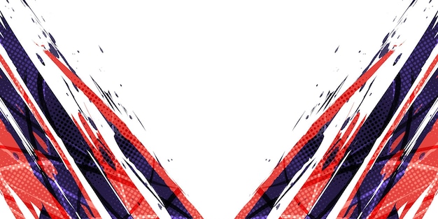 Fondo abstracto con textura de pincel azul y naranja con efecto de medio tono Fondo grunge para banner deportivo o elemento de diseño de póster
