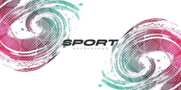Fondo abstracto con textura de pincel gradiente de Tosca y efecto de medio tono Fondo deportivo grunge para diseño de pancartas o carteles de eventos