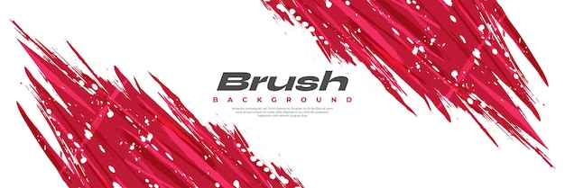 Fondo abstracto con textura de pincel rojo y blanco Fondo deportivo grunge para diseño de pancartas o carteles de eventos