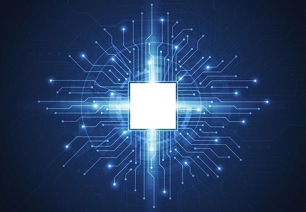 Fondo abstracto con textura de placa de circuito de tecnología Ilustración de placa base electrónica Concepto de comunicación e ingeniería Ilustración vectorial