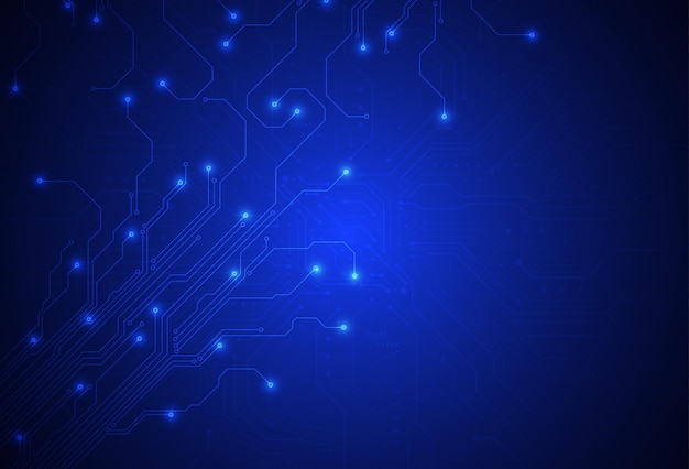 Fondo abstracto con textura de placa de circuito de tecnología Ilustración de placa base electrónica Concepto de comunicación e ingeniería Ilustración vectorial