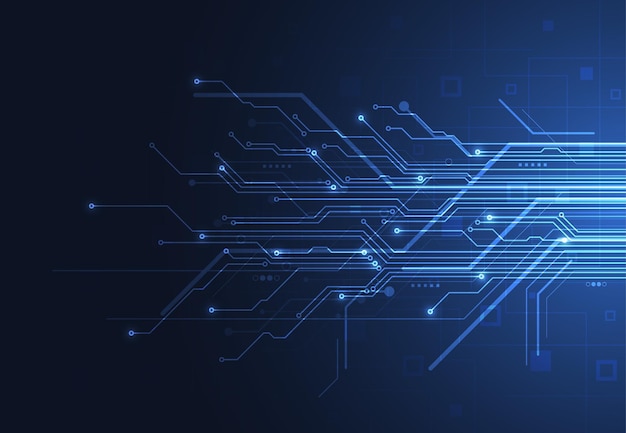 Fondo abstracto con textura de placa de circuito de tecnología Ilustración de placa base electrónica Concepto de comunicación e ingeniería Ilustración vectorial