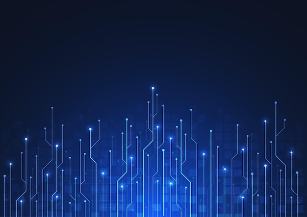 Fondo abstracto con textura de placa de circuito de tecnología Ilustración de placa base electrónica