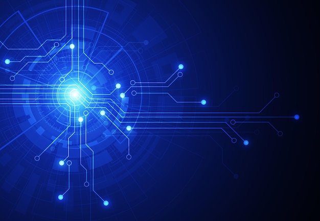 Fondo abstracto con textura de placa de circuito de tecnología Placa electrónica de inteligencia artificial Concepto de comunicación e ingeniería Ilustración vectorial