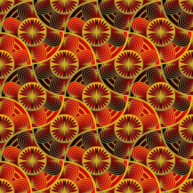 Fondo abstracto con textura transparente rojo combinado con líneas de oro amarillo