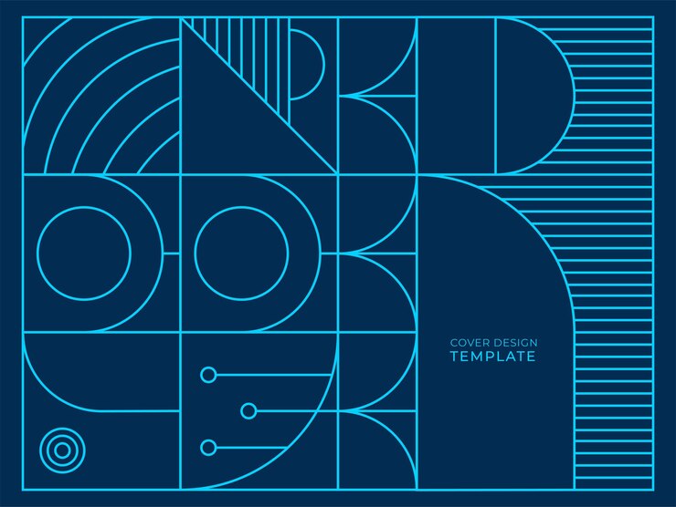 Vector fondo abstracto con texturas geométricas de onda de punto de línea cuadrada de medio círculo, estilo memphis