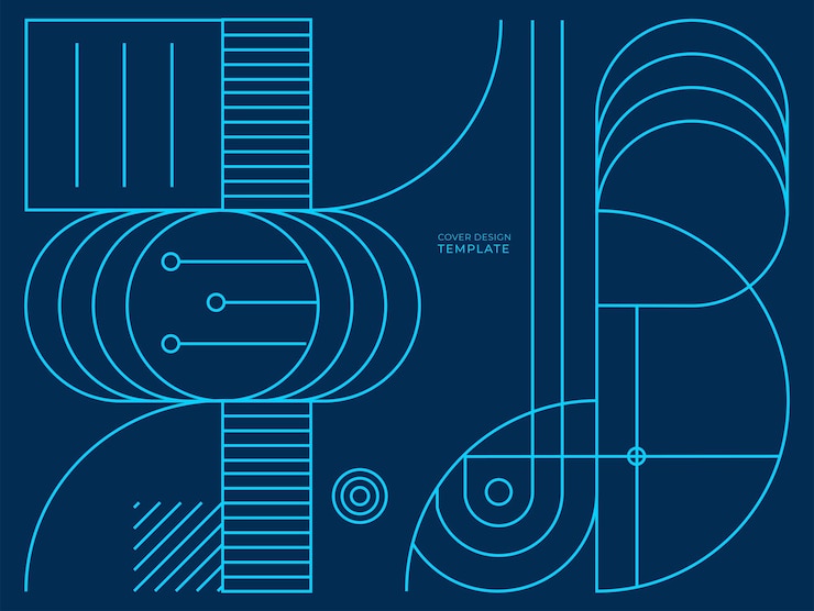 Vector fondo abstracto con texturas geométricas de onda de punto de línea cuadrada de medio círculo, estilo memphis