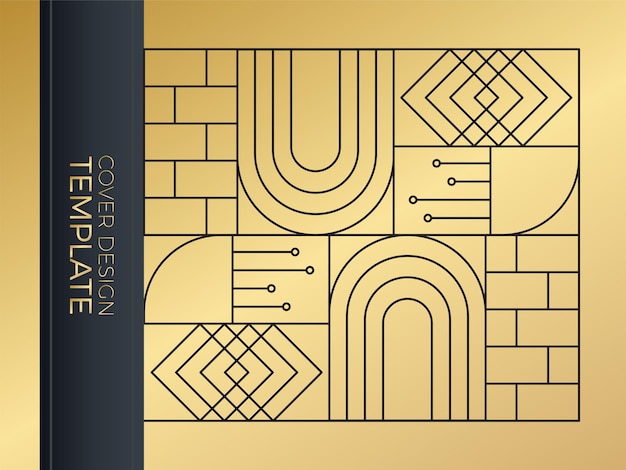 Fondo abstracto con texturas geométricas de onda de punto de línea cuadrada de medio círculo, estilo moderno art deco