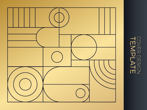 Fondo abstracto con texturas geométricas de onda de punto de línea cuadrada de medio círculo, estilo moderno art deco