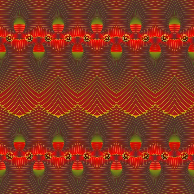 Fondo abstracto texturizado de color base sin costura rojo con rayas amarillas