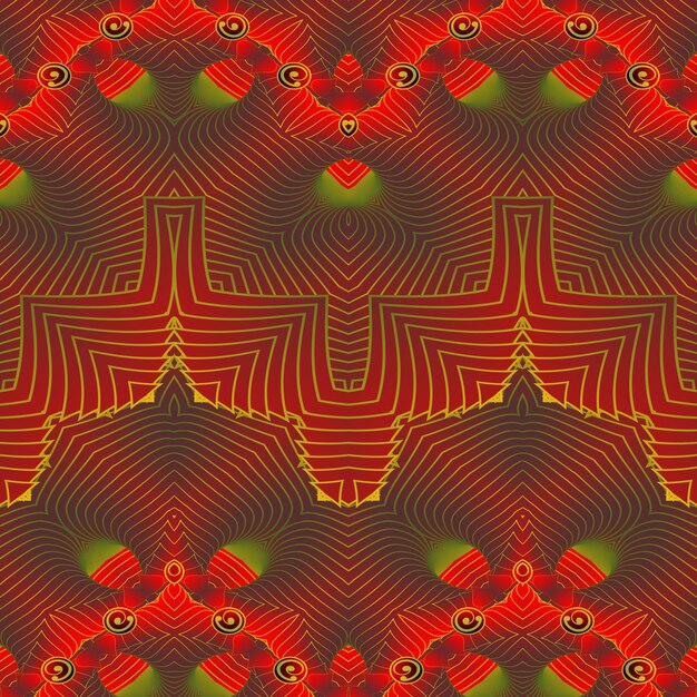 Fondo abstracto texturizado de color base sin costura rojo con rayas amarillas