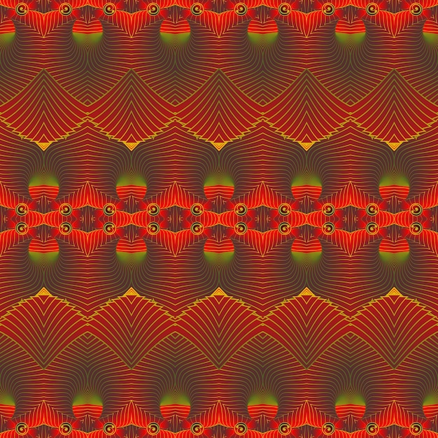 Fondo abstracto texturizado de color base sin costura rojo con rayas amarillas