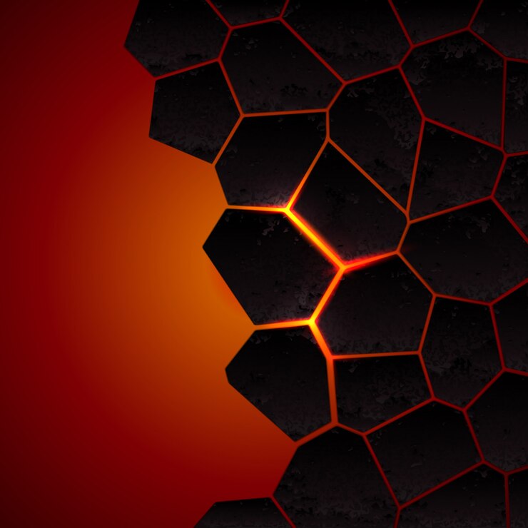Vector fondo abstracto con tierra agrietada y lava.