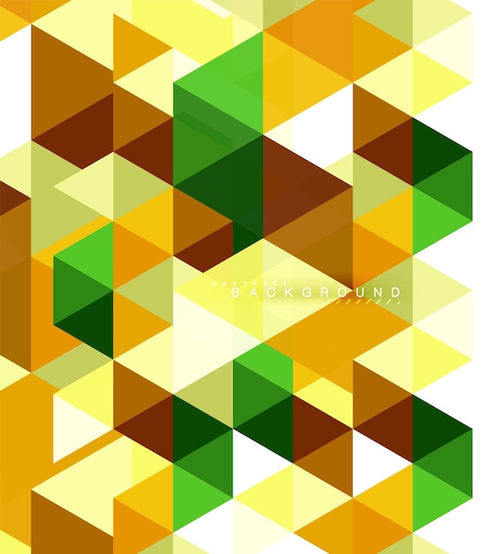 Fondo abstracto de triángulos multicolores, concepto de mosaicos, ilustración vectorial