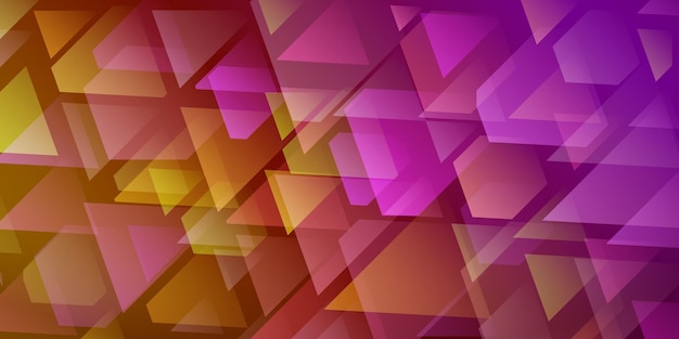 Fondo abstracto de triángulos y polígonos que se cruzan en colores amarillo y púrpura