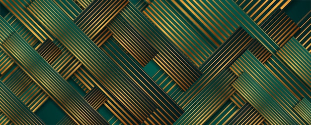 Fondo abstracto turquesa con patrón lineal dorado