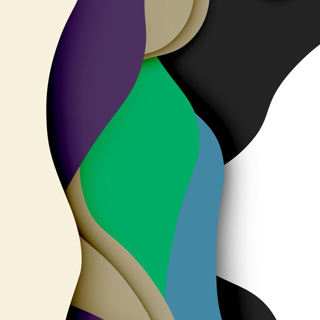 Fondo abstracto de vector 3d con plantilla de volante de presentación de negocios de formas cortadas