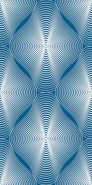 Fondo abstracto de vector adornado con líneas blancas. Patrón gráfico decorativo simétrico, ilustración geométrica.