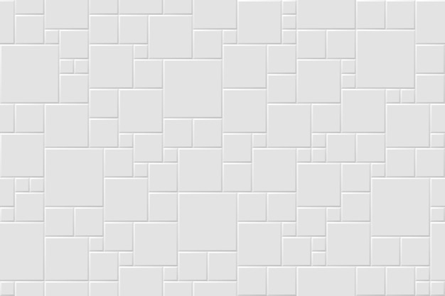 Fondo abstracto de vector blanco con patrón de azulejos cuadrados mat gris claro Textura de mosaico sin fisuras