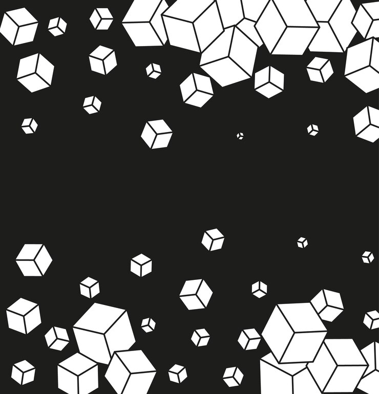 Vector fondo abstracto de vector con celda de cubo. ilustración de tecnología moderna con malla cuadrada. abstracción geométrica digital con líneas y puntos.