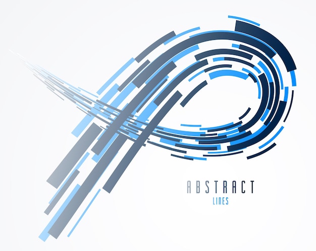 Fondo abstracto de vector de ciencia o tecnología, líneas dinámicas 3D en elemento de diseño de movimiento, plantilla futurista para anuncios o póster o portada. Diseño futurista.
