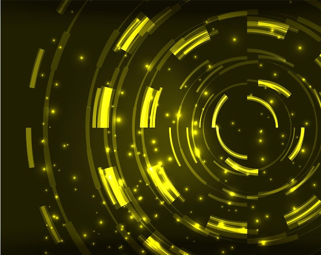 Fondo abstracto de vector de círculos amarillos neón