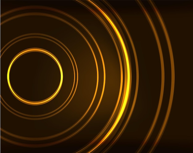 Fondo abstracto de vector de círculos amarillos neón
