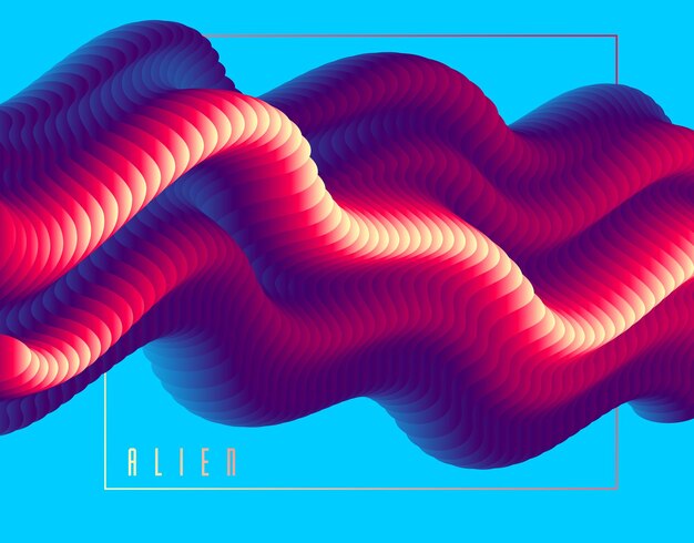 Fondo abstracto de vector de color degradado fluido 3D, forma dinámica dimensional en movimiento, elemento de diseño de colores fluidos, estilo moderno de moda.