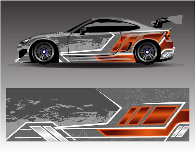 Fondo abstracto de vector de diseño de calcomanía de coche para envoltura de vinilo de vehículo