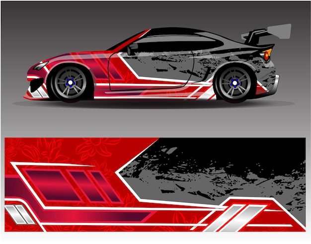 Fondo abstracto de vector de diseño de calcomanía de coche para envoltura de vinilo de vehículo