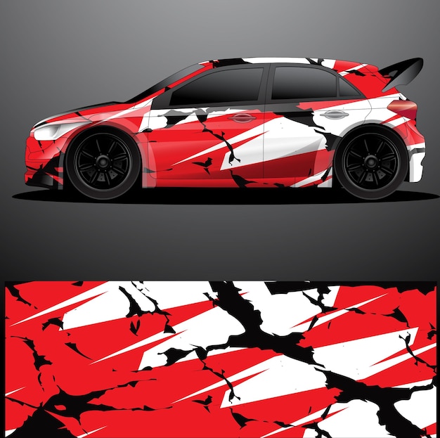 Fondo abstracto de vector de envoltura gráfica de calcomanía de coche de rally