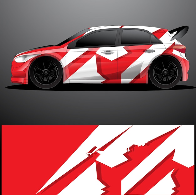 Fondo abstracto de vector de envoltura gráfica de calcomanía de coche de rally