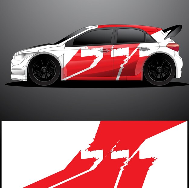 Fondo abstracto de vector de envoltura gráfica de calcomanía de coche de rally