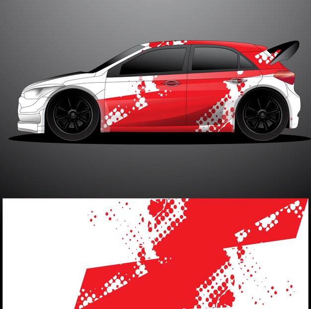 Fondo abstracto de vector de envoltura gráfica de calcomanía de coche de rally