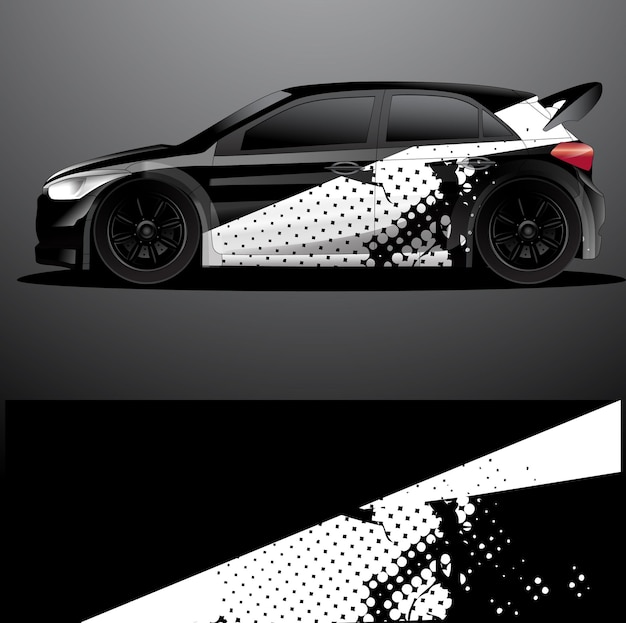 Fondo abstracto de vector de envoltura gráfica de calcomanía de coche de rally