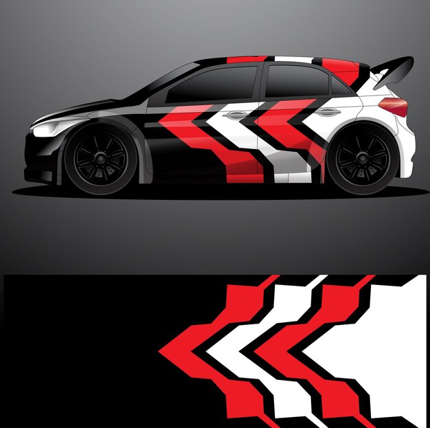 Fondo abstracto de vector de envoltura gráfica de calcomanía de coche de rally