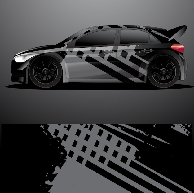 Fondo abstracto de vector de envoltura gráfica de calcomanía de coche de rally