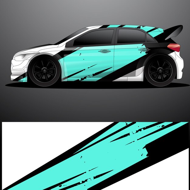 Fondo abstracto de vector de envoltura gráfica de calcomanía de coche de rally