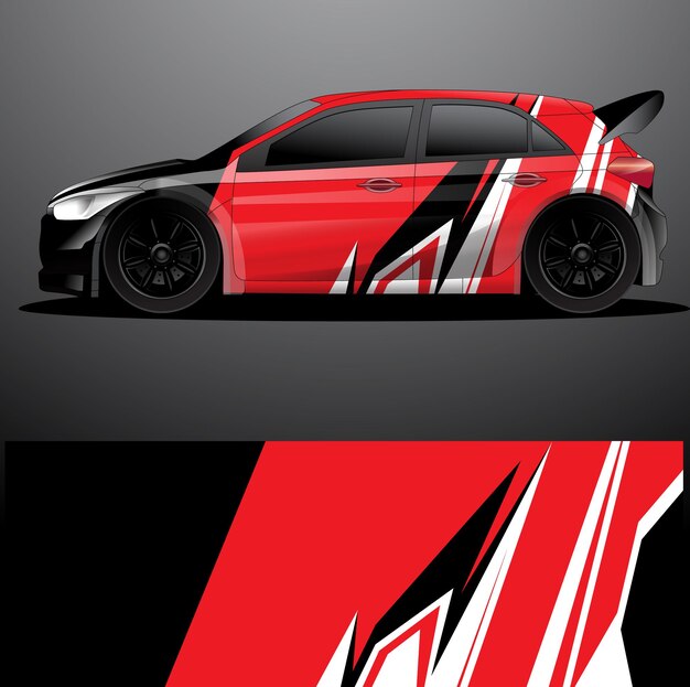 Fondo abstracto de vector de envoltura gráfica de calcomanía de coche de rally