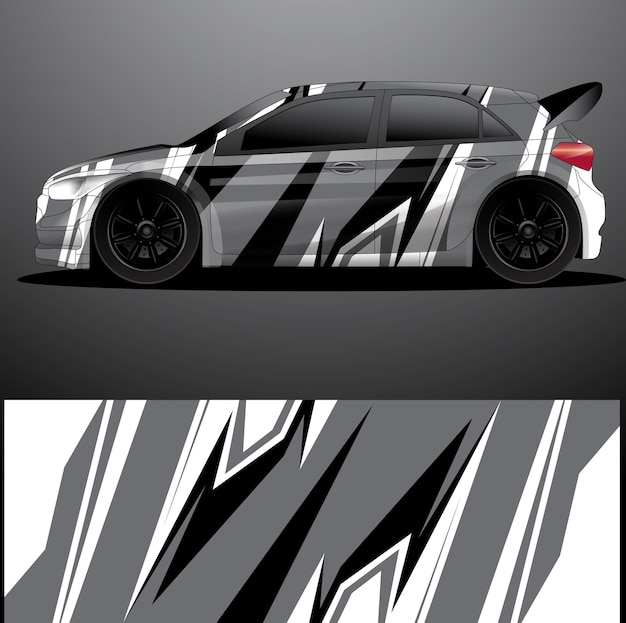 Fondo abstracto de vector de envoltura gráfica de calcomanía de coche de rally