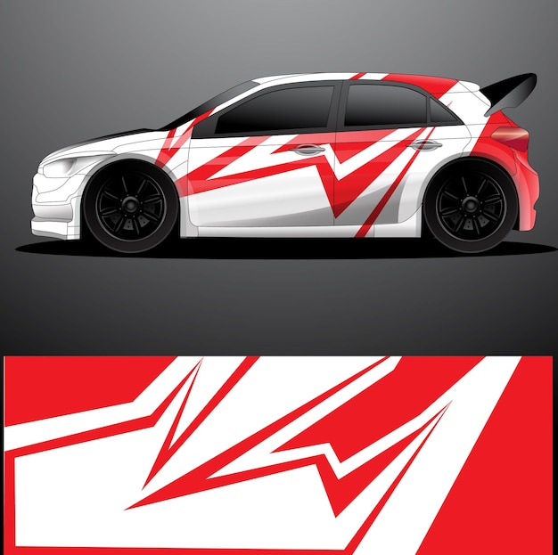 Fondo abstracto de vector de envoltura gráfica de calcomanía de coche de rally