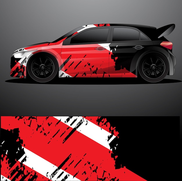 Fondo abstracto de vector de envoltura gráfica de calcomanía de coche de rally