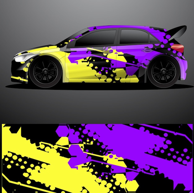 Fondo abstracto de vector de envoltura gráfica de calcomanía de coche de rally