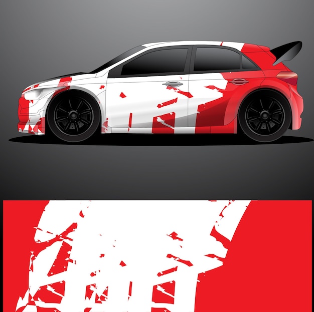 Fondo abstracto de vector de envoltura gráfica de calcomanía de coche de rally