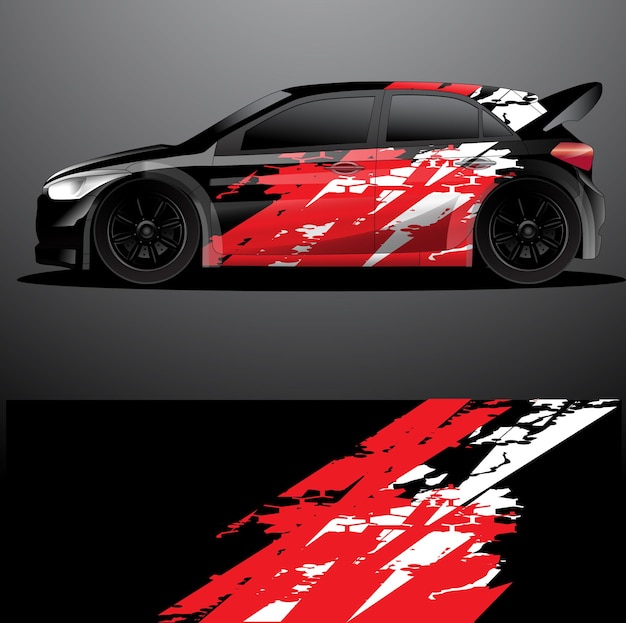 Fondo abstracto de vector de envoltura gráfica de calcomanía de coche de rally