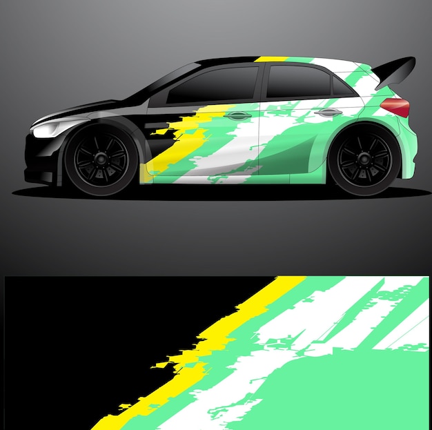 Fondo abstracto de vector de envoltura gráfica de calcomanía de coche de rally