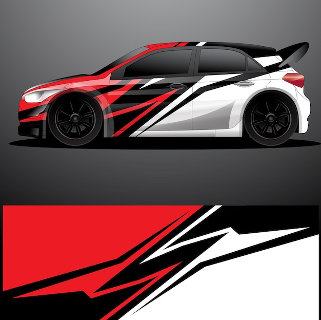 Fondo abstracto de vector de envoltura gráfica de calcomanía de coche de rally