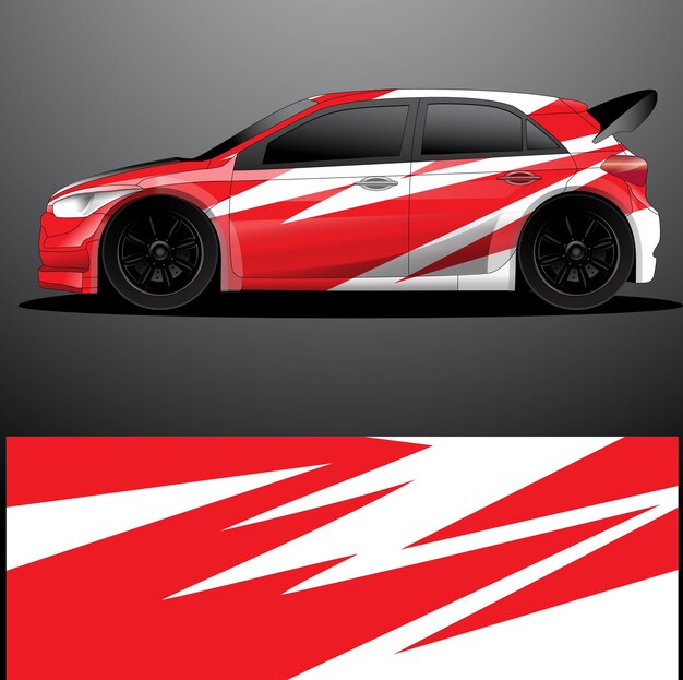 Fondo abstracto de vector de envoltura gráfica de calcomanía de coche de rally